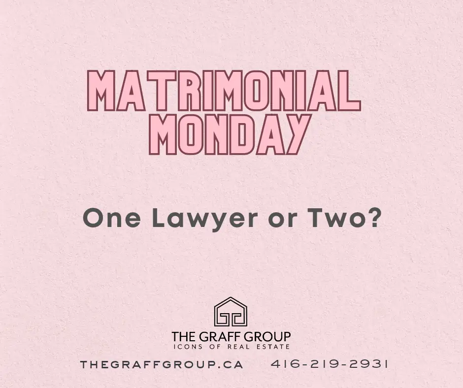 Matrimonial Monday | One Lawyer or Two? ⚖️